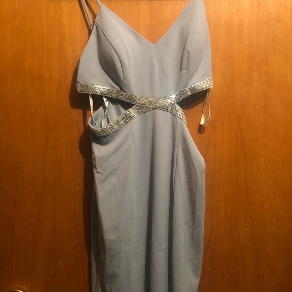 Blue and Silver Prom Dress - Picture 1 of 2